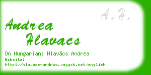 andrea hlavacs business card