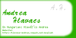 andrea hlavacs business card
